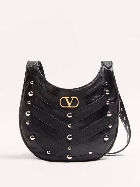 Handbags - Nwt Valentino Garavani Hoboho Small Nappa Leather Hobo Bag With Chevron Pattern